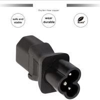 Adaptateur d'alimentation IEC C13 vers C6 2,5A 250V, convertisseur C13 femelle vers C6 mâle Cloverleaf pour ordinateur portable, projecteur, notebook