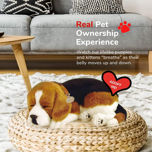 Adorable Mascota Interactiva que Funciona con Pilas, Mascota de Peluche Realista que Simula Dormir, Perro <span class=keywords><strong>Beagle</strong></span> de Peluche - Product Image 3