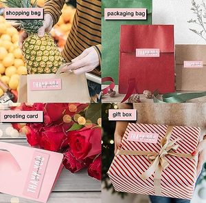 Autocollants de remerciement roses à marque privée, lot de 2 rouleaux, 240 autocollants, pour l'e-commerce, les petites entreprises, l'emballage de cadeaux, vente en gros - Product Image 4
