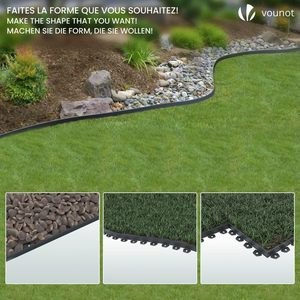 VOUNOT Bordura per Giardino in Plastica <span class=keywords><strong>Antracite</strong></span> da 20 Metri con 40 Picchetti di Ancoraggio, Flessibile, Altezza 50mm, Trattata a Pressione - Product Image 3