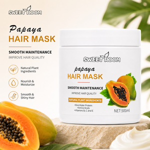 Ensemble de soins capillaires à l'extrait de <span class=keywords><strong>papaye</strong></span> biologique naturel 4 en 1 Shampoing lissant Après-shampoing <span class=keywords><strong>Masque</strong></span> capillaire et kit de traitement à l'huile essentielle - Product Image 5