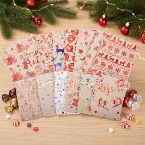 Christmas Cartoon Cotton Gift Bags <b>Gold</b> Foil Holiday Packaging 13x18cm Drawstring 12 Styles Candy <b>Chocolate</b> <b>Wrapping</b> - Product Image 4