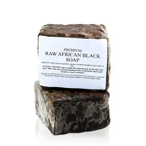 Supplier Natural Organic Cleansing Moisturizing Skin Whitening Handmade African Black Soap