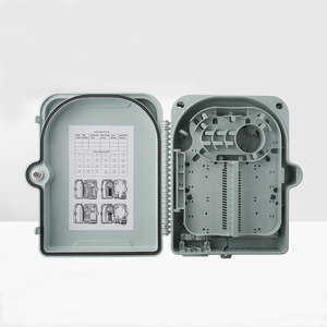 Boîtier de distribution de fibre optique extérieur noir 24 cœurs, indice de protection IP65, 24 ports, avec plateau de raccordement rabattable, étanche, pour montage mural ou sur poteau, FTTH - Product Image 3