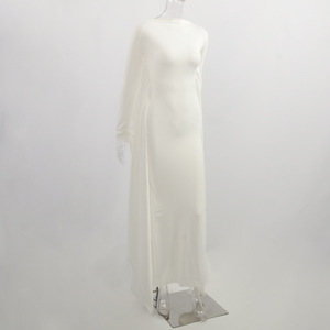 Robe longue moulante élégante pour femme, couleur unie, manches chauve-souris, en promotion - Product Image 5