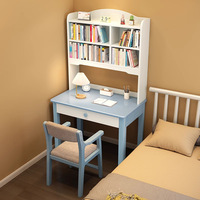 Escritorio de Estudio Moderno de Madera Maciza Todo en Uno con Estantería Integrada para Dormitorio, Oficina en Casa y Espacio de Aprendizaje para Niños