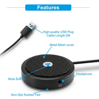Mini microphone de conférence USB omnidirectionnel à condensateur pour ordinateur de bureau