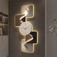 Horloge murale LED géométrique de luxe, décoration murale verticale abstraite pour hôtel, salon, bureau, intérieur commercial