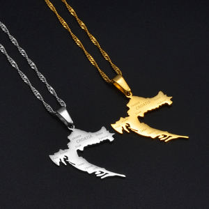 สร้อยคอจี้รูปแผนที่ประเทศโครเอเชียพร้อมชื่อเมือง สีทอง สแตนเลส สำหรับผู้หญิงและเด็กผู้หญิง เครื่องประดับแผนที่ประเทศโครเอเชีย # 213821 - Product Image 5