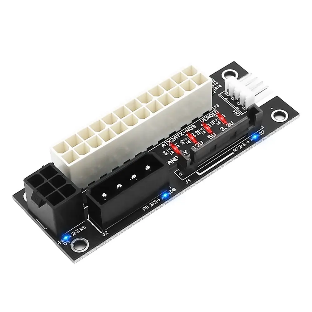 Werkseitig Dual-Netzteil-Adapter für mehrere Netzteile Add2PSU ATX 24-polig an Molex 4-poliger Anschluss Add2psu sata-Adapter Extender-Karte