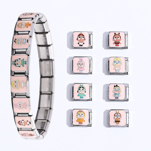 Crying Baby Modular Bracelet Zinc Alloy Cartoon DIY Jewelry Set Unisex Gift Bracelet - Product Image 1