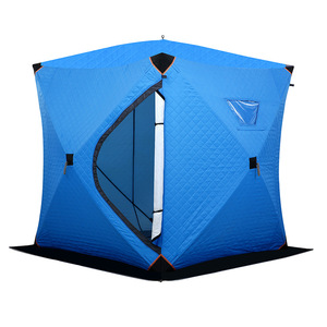 Tente de pêche sur glace imperméable, coupe-vent et résistante au froid, en tissu Oxford matelassé épaissi, pour le camping en extérieur par temps extrêmement froid - Product Image 4