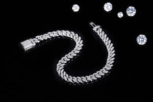 Women's Classic Style Christian Religious Sterling Silver Cuban <b>Bracelet</b> Fine Chain Link <b>Tennis</b> Bangle Moissanite Elegant Design - Product Image 3