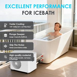 Bañera de hielo ICEGALAX de 60 galones, rectangular, de acrílico, para terapia de frío con enfriador de agua para recuperación corporal completa y recuperación deportiva. - Product Image 5