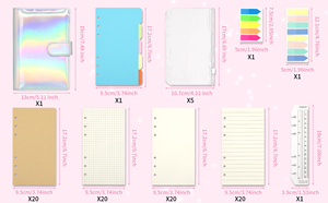 Nuevo Mini Cuaderno de 6 Anillas, Agenda de Negocios, Planificador de Trabajo, Presupuesto, Color Holográfico, Cubierta de Cuero PU, <span class=keywords><strong>A6</strong></span> A5, Hojas Sueltas, <span class=keywords><strong>50</strong></span> - Product Image 5