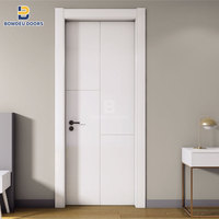 Portes d'intérieur qualifiées en WPC porte en bois prémontée à panneau polonais étanche pour la maison vente en gros