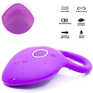 10 Snelheden Usb Oplaadtijd Vertraging Vibrerende Cockring Met Massageborstel Siliconen Seksspeeltjes Penis Ringen Vibrator - Product Image 3