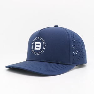 Gorras Personalizadas con Orificios Cortados con Láser, Gorra de Golf de 5 Paneles Azul Marino para Exteriores, Gorras Deportivas con Logotipo de Goma - Product Image 1