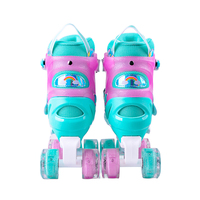Patins Quad Réglables Chaussures de Patins à Roulettes Clignotantes Prix Compétitif Derby 4 Roues pour Enfants Filles
