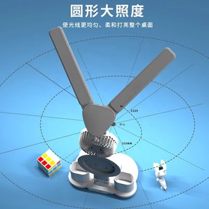 2000mAh pin USB có thể sạc lại quạt bàn đèn kép đầu sinh viên ký túc xá bầu không khí ánh sáng bảo vệ mắt LED đọc đèn LED - Product Image 6