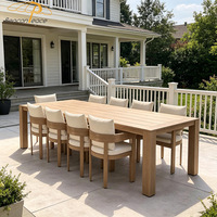 Meubles d'extérieur modernes en aluminium pour 10 personnes, tables et chaises, ensemble de table à manger de jardin pour cour