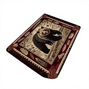Manta <span class=keywords><strong>de</strong></span> Sofá con Estampado Retro Estilo Americano, Suave, Agradable al Tacto, <span class=keywords><strong>de</strong></span> Terciopelo, Lavable a Mano, Fácil <span class=keywords><strong>de</strong></span> Cuidar, Alfombra para Sala <span class=keywords><strong>de</strong></span> Estar - Product Image 1