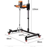 Mélangeur liquide avec agitateur et support, pour ciment, mastic, poudre, produits chimiques, revêtements et peintures