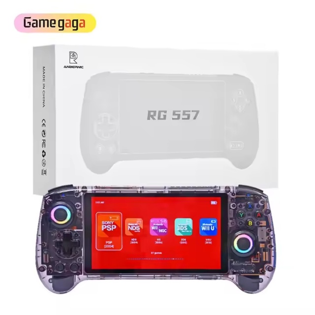 Anbernic RG557 Handheld Video Game Console Android 14 5.48" AMOLED HD Screen 5500mAh Wi-Fi 6E for PS2 3DS Games