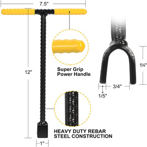Clé professionnelle pour compteur d'eau de <span class=keywords><strong>17</strong></span> pouces avec clés utilitaires 4 voies, clés robustes pour compteur d'eau, clé à poignée en T et tête en U - Product Image 2