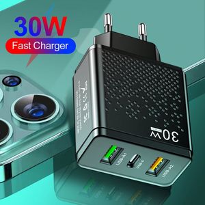 Quick Charging 30W Charger US/EU <b>Socket</b> Dual <b>USB</b>+Type C Charger PD QC3.0 Fast Charging Wall Charger Block - Product Image 5