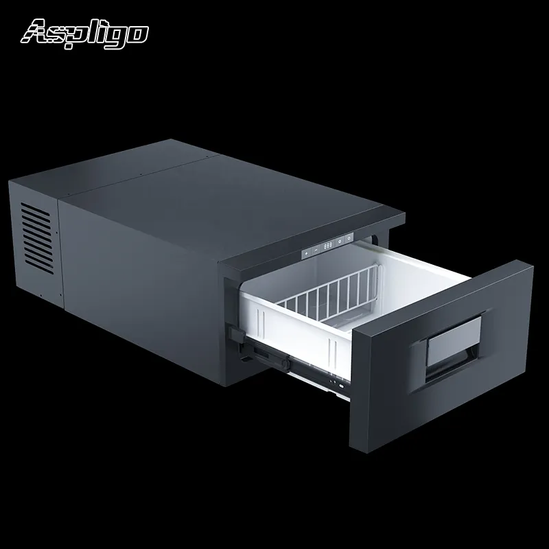 Compresseur personnalisé 23L 12v 24c dc caravane rv tiroir de réfrigérateur intégré réfrigérateur voiture réfrigérateurs à tiroir unique