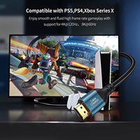 Câble HDTV Premium 8K 60Hz, Câble HDTV 2.1 tressé UHD 4K 120Hz Mâle-Mâle pour Ordinateur Portable, Moniteur, Home Cinéma