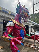 Statue de dragon mécanique géant en résine, personnalisée en usine, pour parcs d'attractions, événements et festivals, sculpture manuelle durable