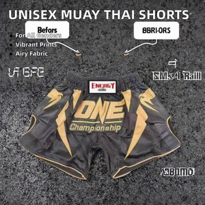 Pantalones de Entrenamiento de Muay Thai para Hombre y Mujer, Pantalones Cortos de MMA con Logotipo Frontal para Artes Marciales, Uniformes de Boxeo - Product Image 2