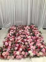 Dekorasi Meja Pernikahan Buatan Warna Putih, Garland Bunga, Runner, Centerpiece Bola Burgundy, Bunga Merah, Natal, Halloween