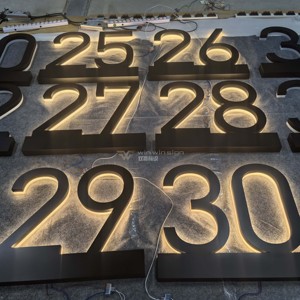 Panneau de parking rétroéclairé en acier inoxydable noir peint haut de gamme + acrylique, apprécié des clients fidèles, signalétique personnalisée pour hôtels - Product Image 5