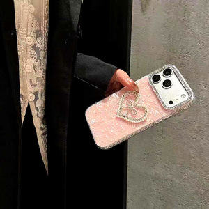เคสโทรศัพท์ลายหัวใจวิบวับเพชรกรอบเพชรสำหรับ iPhone 16 16 Pro Air 17, เคสสำหรับ iPhone 17 Pro Max สำหรับผู้หญิง - Product Image 3
