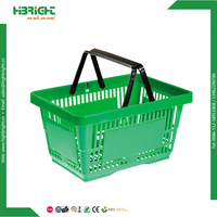 Paniers de courses en plastique pour supermarchés, poignées personnalisées, couleurs personnalisées, capacité de 25 kg, style moderne, modèle Hbe-selena, marque Highbright