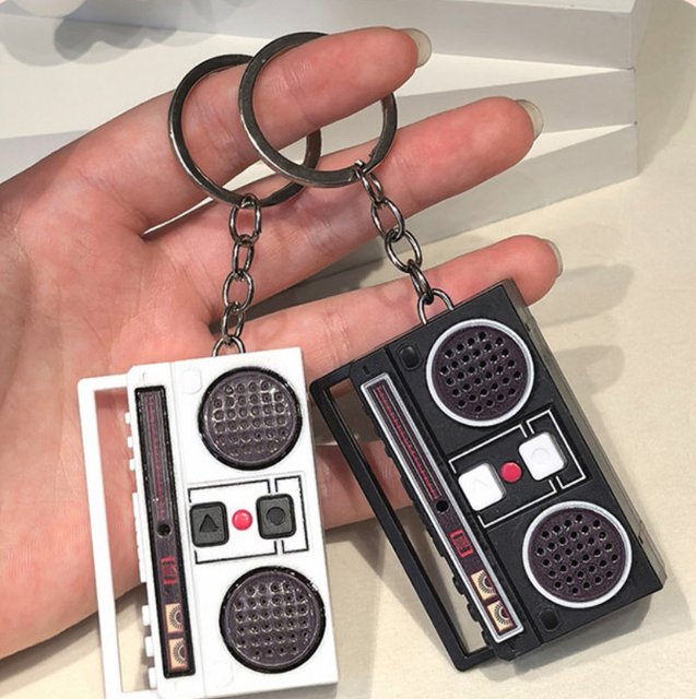 Customization Creative Funny Mini Radio Recorder Music Toys Classical Bag Ornaments Keychain Gift