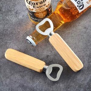 Ouvre-bouteille en métal personnalisé avec logo, ouvre-boîte en acier inoxydable, ouvre-vin pour bar, hôtel, cadeau publicitaire, ouvre-bouteille avec poignée en bois - Product Image 6