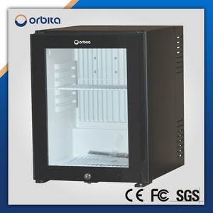 Dessus de table de chambre d'hôtel mini-réfrigérateur compact <span class=keywords><strong>30</strong></span>/40/60 <span class=keywords><strong>litres</strong></span> <span class=keywords><strong>petit</strong></span> verre porte d'entrée congélateur Absorption sans bruit mini bar en ABS - Product Image 5