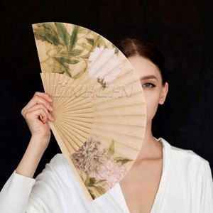 Customizable Wooden Fabric Hand Fan with Ribs for Wedding <b>Gifts</b>-Wood Crafts Wooden Boxes & Wall Signs - Product Image 2