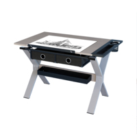 Mesa de Dibujo Industrial de Metal con Patas Elevables, Estilo Moderno, Práctica y Artística, Marca Kidomena