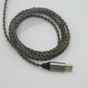 Cable de audio digital tipo C a 3,5 mm, cable trenzado plateado para auriculares - Product Image 1