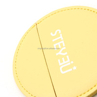 Miroir compact vide en cuir, unique, vierge, avec logo imprimé en soie par sublimation