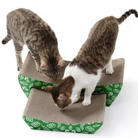 Grattoir pour chat en carton ondulé 2 en 1 en forme de Yuanbao, utilisable sur 4 côtés, lit pour chat pour petits chats d'intérieur