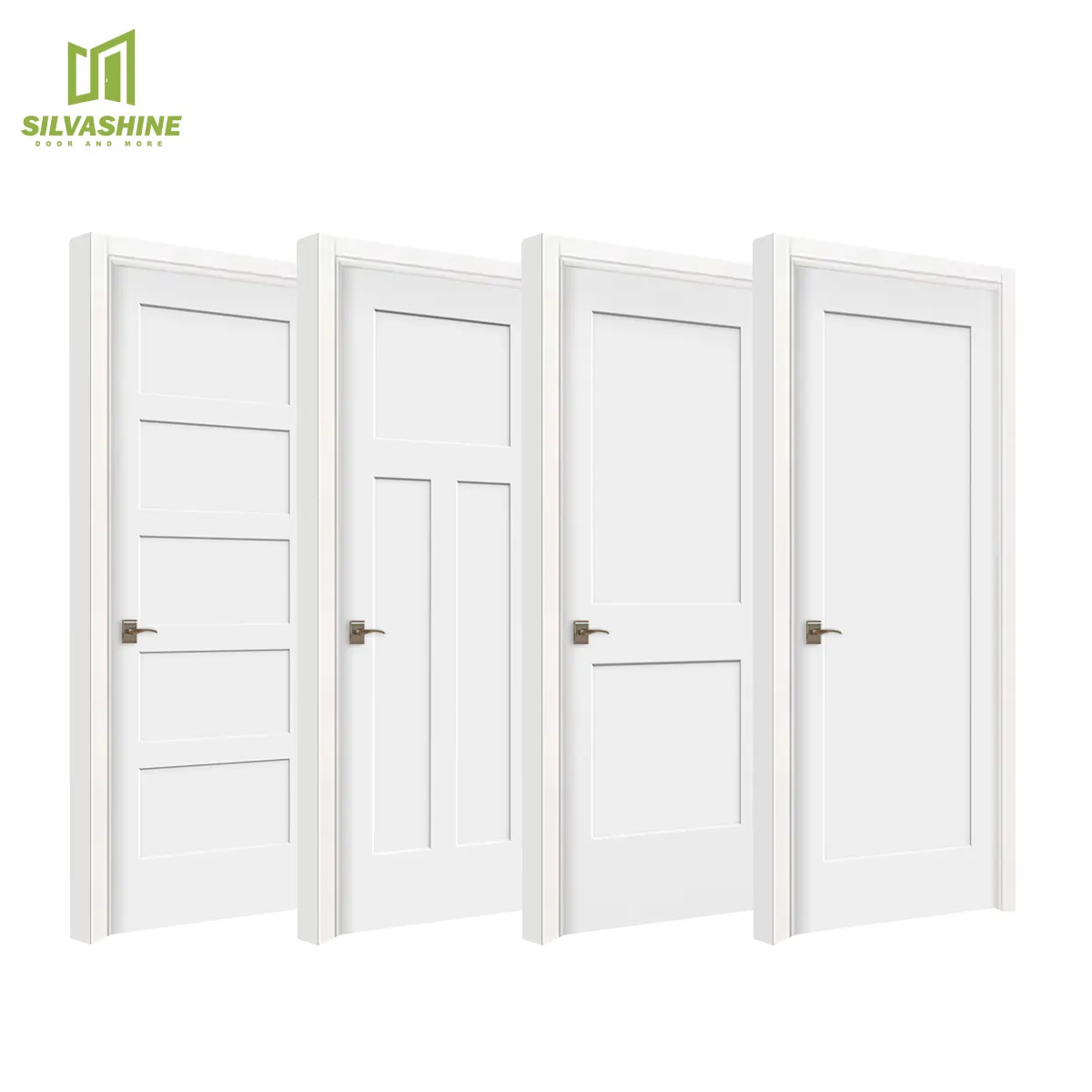 Puertas precolgadas imprimadas blancas Puertas moldeadas interiores de puertas de madera MDF