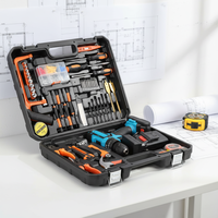 Ensemble de perceuse électrique à percussion de 124 pièces, boîte à outils, utilisation en construction, kit combiné d'outils électriques, batterie au lithium, plastique dur, OEM