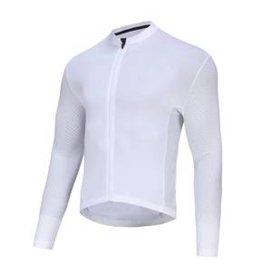 Maillot de cyclisme Zede à manches longues, blanc, léger, respirant, unisexe, imprimé, séchage rapide, personnalisable, très vendu pour cyclistes - Product Image 3