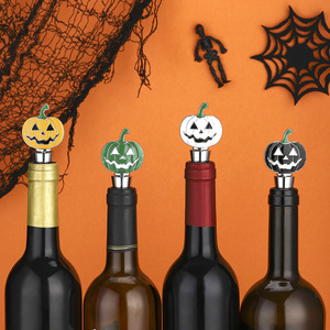 Halloween Pumpkin <b>Wine</b> <b>Stoppers</b> Zinc Alloy Sealing Bottle <b>Stopper</b> Party Decor Gift - Product Image 2